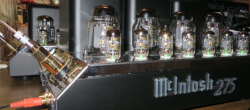 Two McIntosh MC275-VI units under test after repair at Bob the Tech Audio