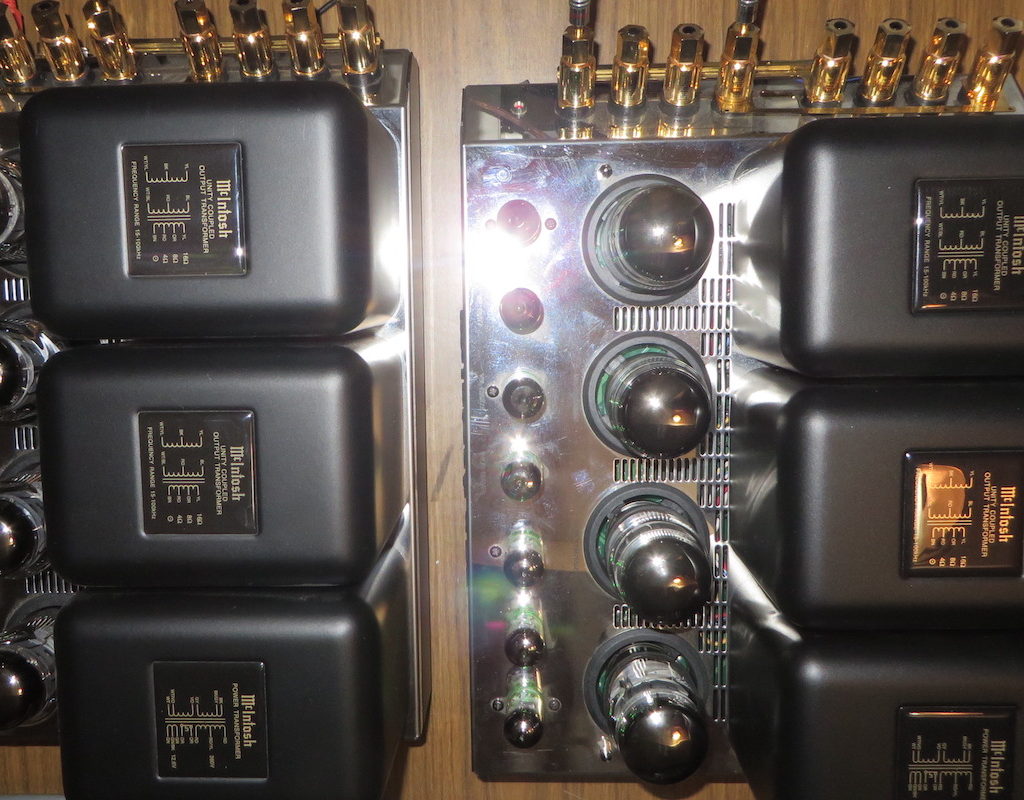 Two MC275-VIs, each bridged for 150W mono operation, under test at Bob the Tech Audio