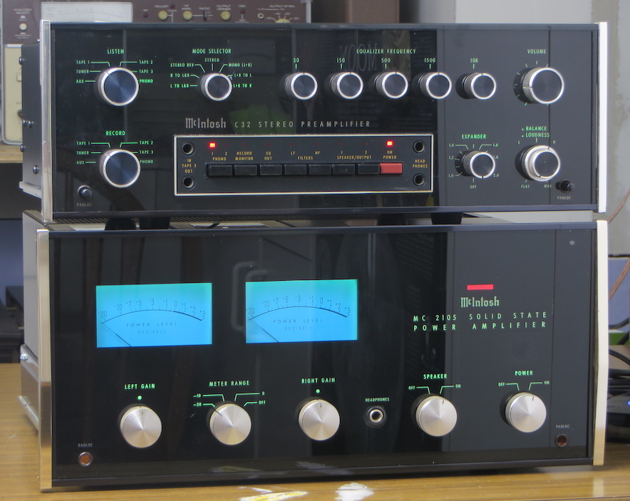 McIntosh C32 and MC2105, both repaired and restored by Bob the Tech Audio