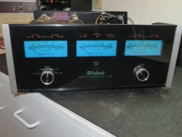 One of two McIntosh MC7205s after meter, lighting, and front panel rebuild
